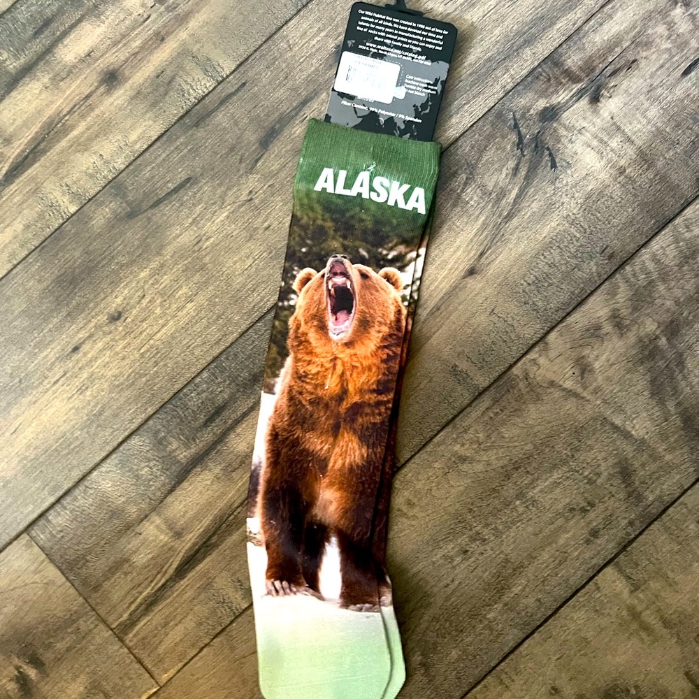 Wild Habitat Sublimation Socks One Size fits most adult/Alaska Bear